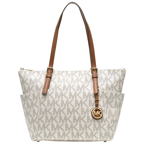 michael kors satchel white|Michael Kors opened satchel purse.